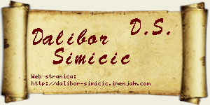 Dalibor Simičić vizit kartica